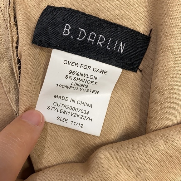 B. Darlin Black Lace W/Nude Underlay Fit & Flare Dress - Picture 3 of 8